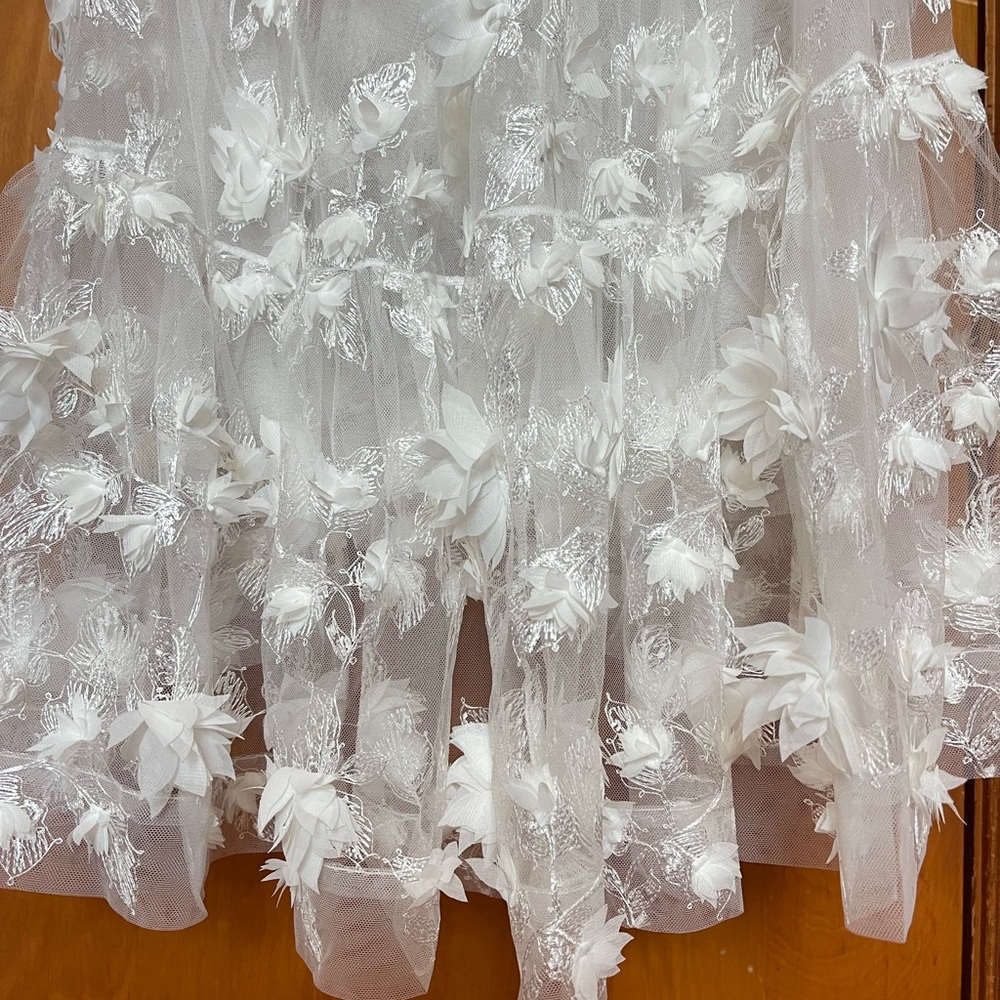 NWT Helsi Anthropologie Size XS Athena White Floral Strapless Midi Dress - Picture 5 of 11